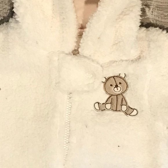 Carter's Newborn Infant Baby Fleece Bear Body Jacket - White - Picture 3 of 3